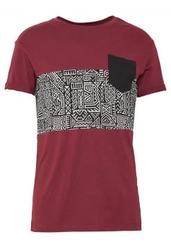 Pier One Hombre Camiseta Estampada - Bordeaux -Ofertas Pier One Tienda 02236b68beef44268d5d38ef3ae16182