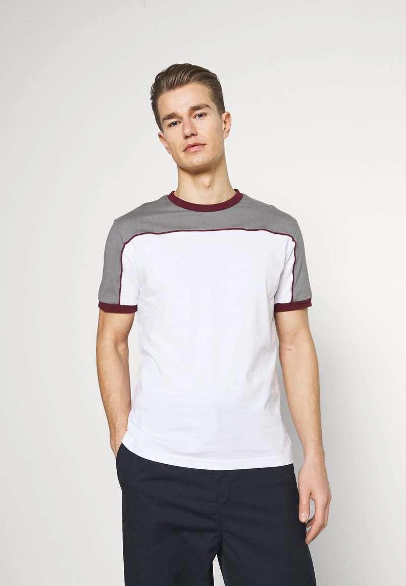 Pier One Hombre Camiseta Estampada - Grey/white/bordeaux 3 Pier One Hombre Camiseta Estampada - Grey/white/bordeaux
