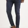 Pier One Hombre DISTRESSED DENIM SLIM FIT - Vaqueros Slim Fit - Dark Blue Denim