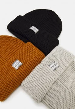 Pier One Unisexo 3 PACK UNISEX - Gorro - Black/off White/brown -Ofertas Pier One Tienda 0a36bef130fd429cb8e08533adf60799