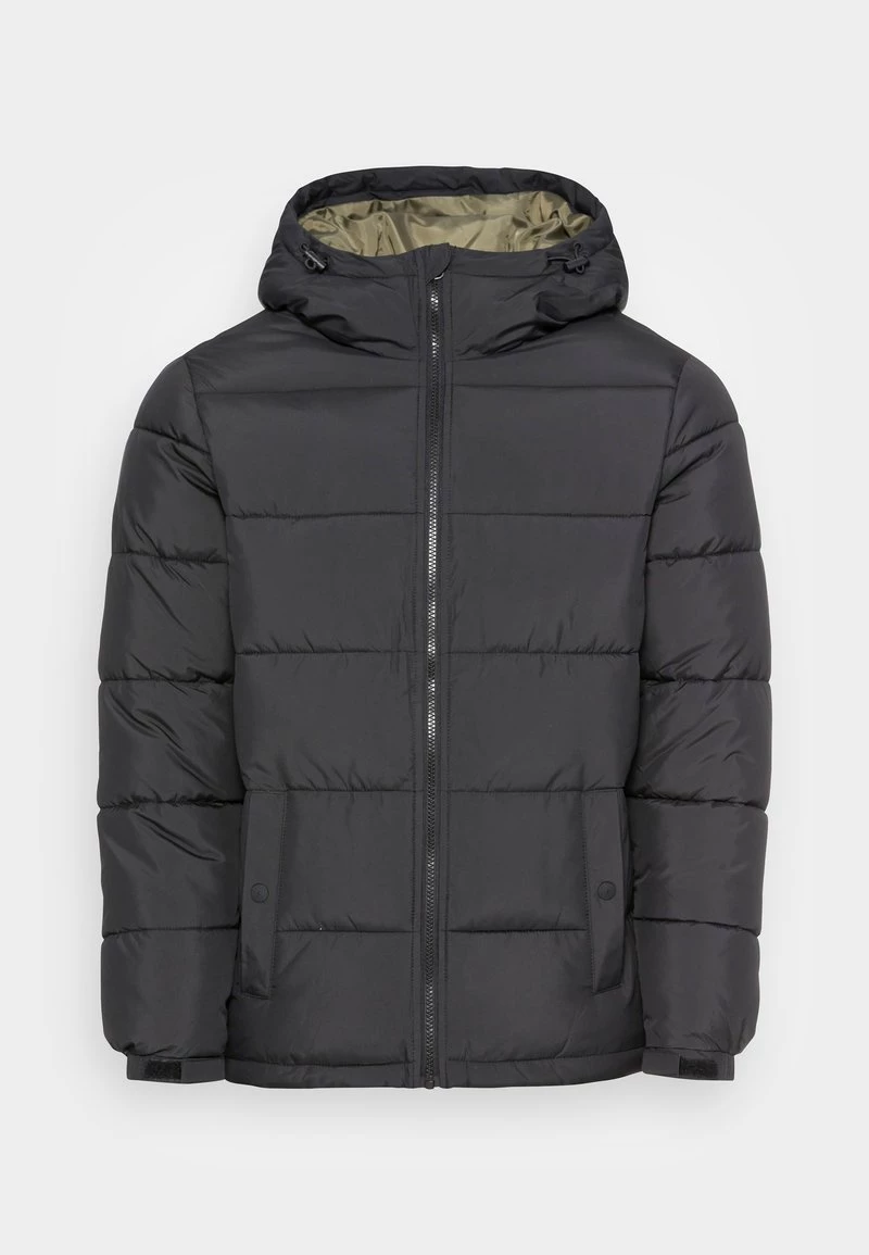Pier One Hombre BASIC PUFFER JACKET WITH CONTRAST HOOD - Chaqueta De Invierno - Black/olive 6 Pier One Hombre BASIC PUFFER JACKET WITH CONTRAST HOOD - Chaqueta De Invierno - Black/olive - Imagen 4