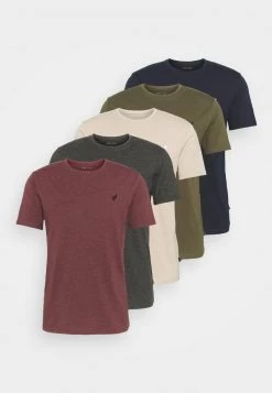Pier One WITH BIRD STRAIGHT 5 PACK - Camiseta Básica - Dark Grey/dark Blue/olive, Hombre -Ofertas Pier One Tienda 0f912bddd05048f8b5cda3d15e55e149