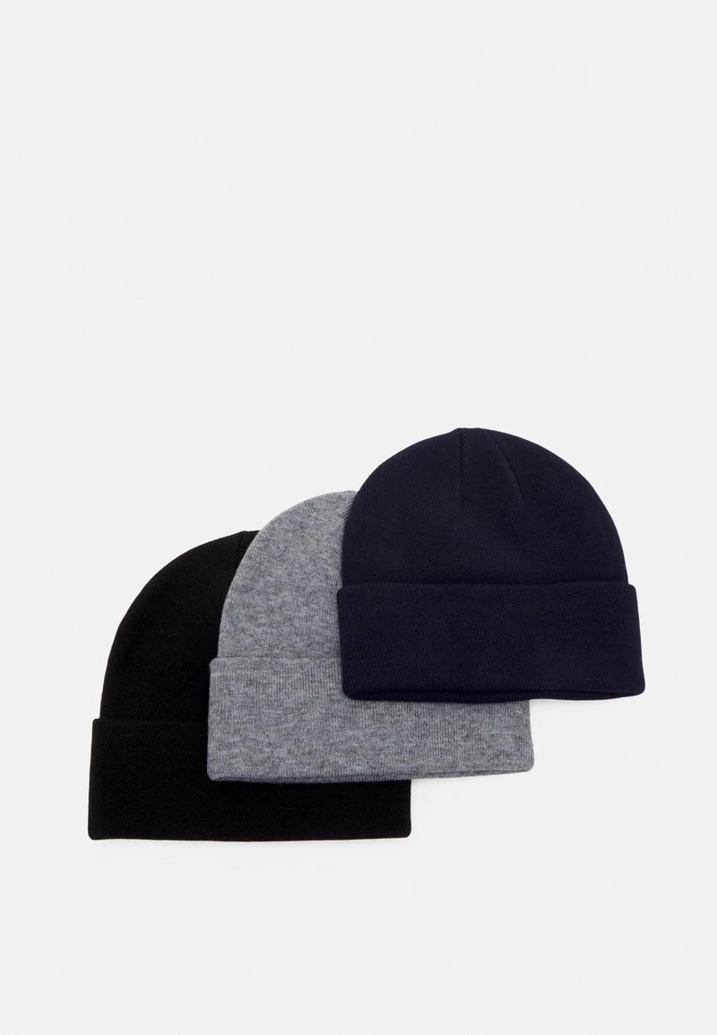 Pier One Unisexo 3 PACK UNISEX - Gorro - Black/grey/dark Blue 3 Pier One Unisexo 3 PACK UNISEX - Gorro - Black/grey/dark Blue