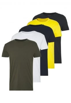 Pier One Hombre 5 PACK - Camiseta Básica - Olive/ White/ Navy /yellow /black -Ofertas Pier One Tienda 1b9164789150411d82264f1147f53451