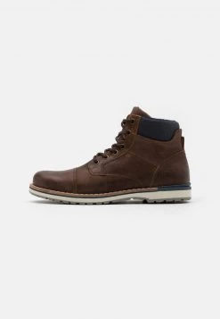 Pier One Hombre Botines Con Cordones - Cognac