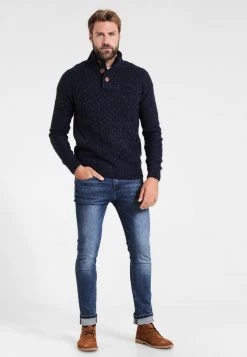 Pier One Hombre Jersey De Punto - Mottled Dark Blue -Ofertas Pier One Tienda 217c0f96ffe9444393a595e4c67dcf69
