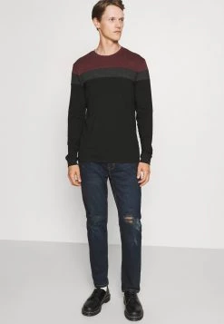 Pier One Hombre Camiseta De Manga Larga - Bordeaux/dark -Ofertas Pier One Tienda 29741c8a14664331b680899a615892df