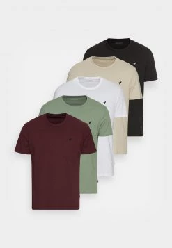 Pier One Hombre WITH BIRD STRAIGHT 5 PACK - Camiseta Básica - White/green/bordeaux/black/beige -Ofertas Pier One Tienda 388df4ed46f64c049d4079afe6c50dc9