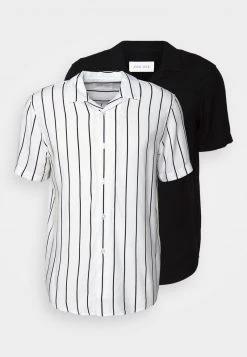 Pier One Hombre 2 PACK - Camisa - Black/white -Ofertas Pier One Tienda 3fe10c51a5864c25954f7afee7966589