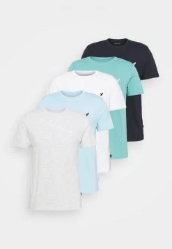 Pier One Hombre WITH BIRD STRAIGHT 5 PACK - Camiseta Básica - Light Grey - 101_white - 001_green - 602 -Ofertas Pier One Tienda 3fe4ededb7e446c69186309619c33f40