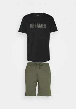 Pier One Pijama - Black/khaki, Hombre