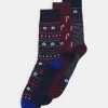 Pier One Hombre XMAS GIFT BOX 3 PACK - Calcetines - Dark Blue/bordeaux/red