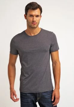 Pier One Hombre 2 PACK - Camiseta Básica - Dark Grey Melange -Ofertas Pier One Tienda 4a6ea9751c4a483c945257496fc59fae