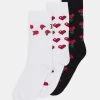 Pier One Hombre VALENTINES SOCK 3 PACK - Calcetines - Black/red/white