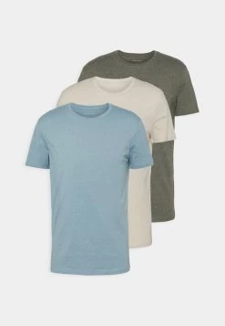 Pier One 3 PACK - Camiseta Básica - Brown/beige/light Blue, Hombre -Ofertas Pier One Tienda 6207198c93254405a2ac3fe4191f041d