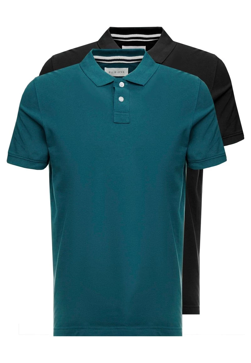 Pier One Hombre 2 PACK - Polo - Petrol/black 7 Pier One Hombre 2 PACK - Polo - Petrol/black - Imagen 5