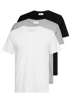 Pier One Hombre 3 PACK - Camiseta Básica - White/black/light Grey -Ofertas Pier One Tienda 6bfa49ac23d34d11869dc6bfe2e89626