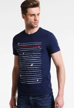 Pier One Camiseta Estampada - Navy, Hombre