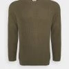 Pier One Hombre BIG STITCH MIX CREWNECK - Jersey De Punto - Olive -Ofertas Pier One Tienda 74b2248742944cc6a34834479528dd93
