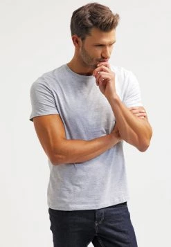 Pier One Camiseta Básica - Light Grey Melange, Hombre
