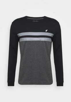 Pier One Hombre Camiseta De Manga Larga - Black/mottled Dark Grey -Ofertas Pier One Tienda 79548e1ee70e4145ad61381136efa820