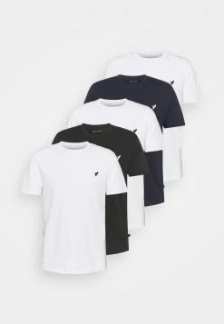 Pier One Hombre WITH BIRD STRAIGHT 5 PACK - Camiseta Básica - White/black/dark Blue -Ofertas Pier One Tienda 8041bfdceeaa4d4a9a850e92a8c64783