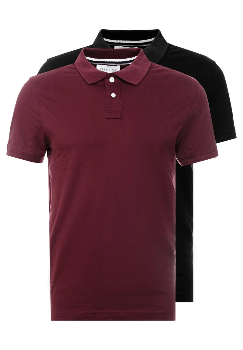Pier One Hombre 2 PACK - Polo - Bordeaux/black 3 Pier One Hombre 2 PACK - Polo - Bordeaux/black