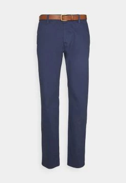 Pier One BELTED - Pantalones Chinos - Dark Blue, Hombre -Ofertas Pier One Tienda 83b11f5b22054838bfdec3cfe2b56871