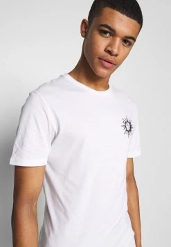 Pier One Hombre SUN MOON TEE - Camiseta Estampada - White -Ofertas Pier One Tienda 90a3ac479d474572b556327c321c4633