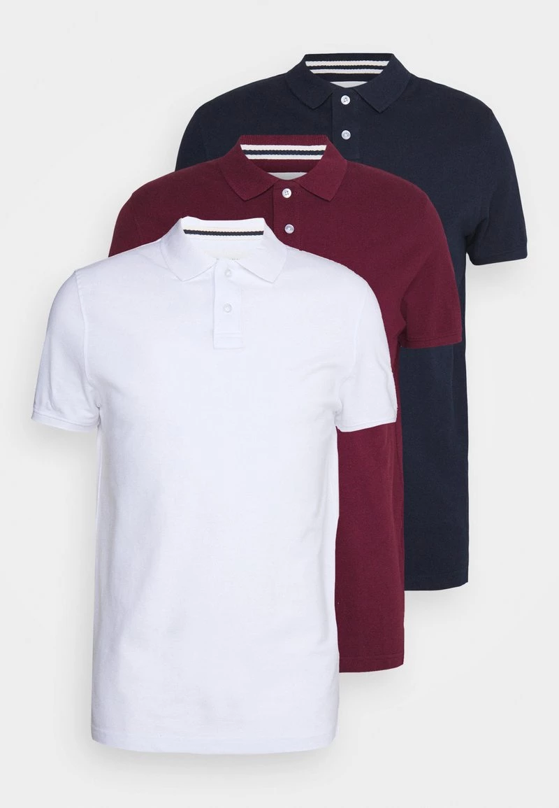 Pier One Hombre 3 PACK - Polo - Bordeaux/white/dark Blue 6 Pier One Hombre 3 PACK - Polo - Bordeaux/white/dark Blue - Imagen 4