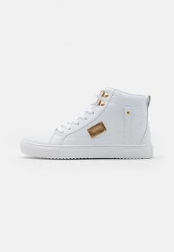 Pier One Unisexo Zapatillas Altas - White/gold-coloured