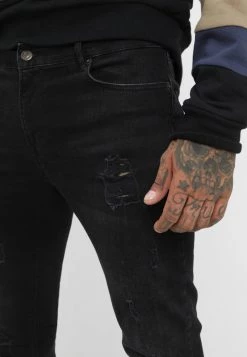 Pier One Vaqueros Pitillo - Black Denim, Hombre -Ofertas Pier One Tienda 95c90cff1b5442d5ac5de30be40f5c07