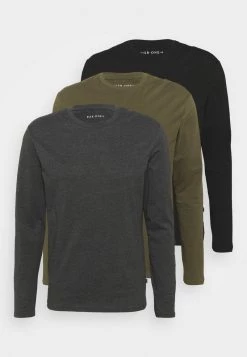 Pier One Hombre 3 PACK - Camiseta De Manga Larga - Black/dark Grey/olive -Ofertas Pier One Tienda b4d996d7053e490480baa53d482fec18