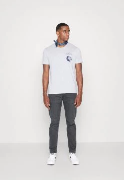 Pier One Hombre GRAPHIC T-SHIRT - Camiseta Básica - Mottled Grey -Ofertas Pier One Tienda bf59332fc4d4445d860f47ad0f515478