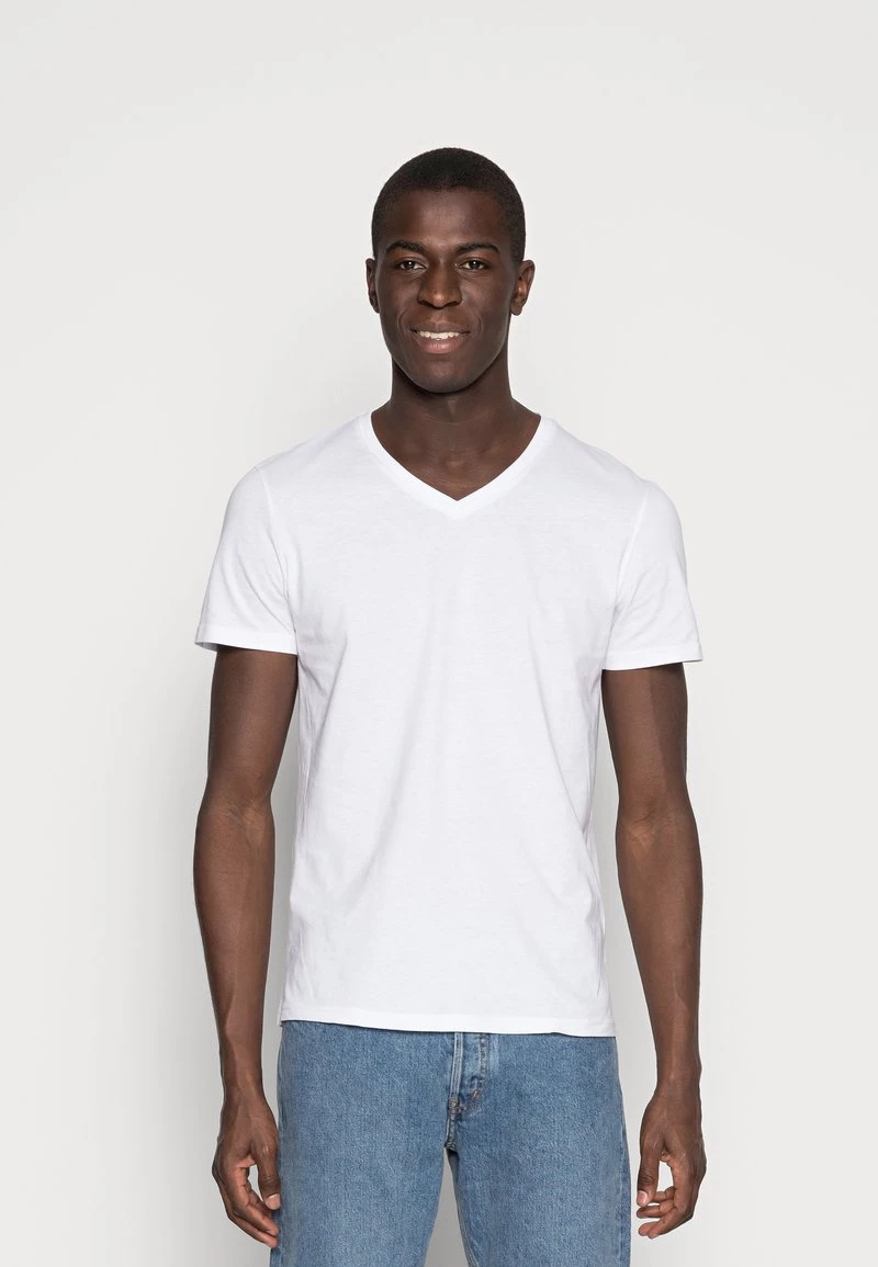 Pier One Hombre 5 PACK - Camiseta Básica - White 4 Pier One Hombre 5 PACK - Camiseta Básica - White - Imagen 2