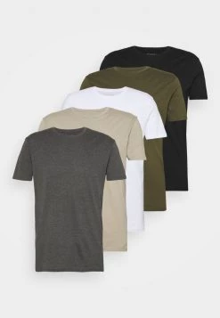 Pier One Hombre 5 PACK - Camiseta Básica - White/dark Grey/black -Ofertas Pier One Tienda c8b9f5cce9884e23aebd3711252e2349