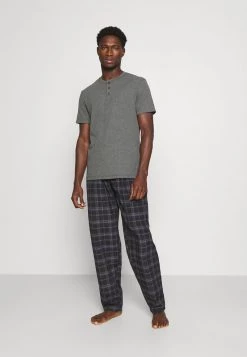 Pier One Hombre LOUNGE HENLEY TEE - Camiseta De Pijama - Mottled Dark Grey -Ofertas Pier One Tienda d85bddd1f05440acaf0227d5307f9beb