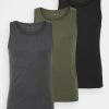 Pier One Hombre 3 PACK - Camiseta Interior - Black/khaki/mottled Dark Grey -Ofertas Pier One Tienda dcdf4f7f98684599b47537ac7ea160f4
