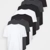 Pier One Hombre 7 PACK - Camiseta Básica - Mottled Dark Grey/white/black -Ofertas Pier One Tienda e7f6e83a5fc54fbaaa5e7624e6a8a452