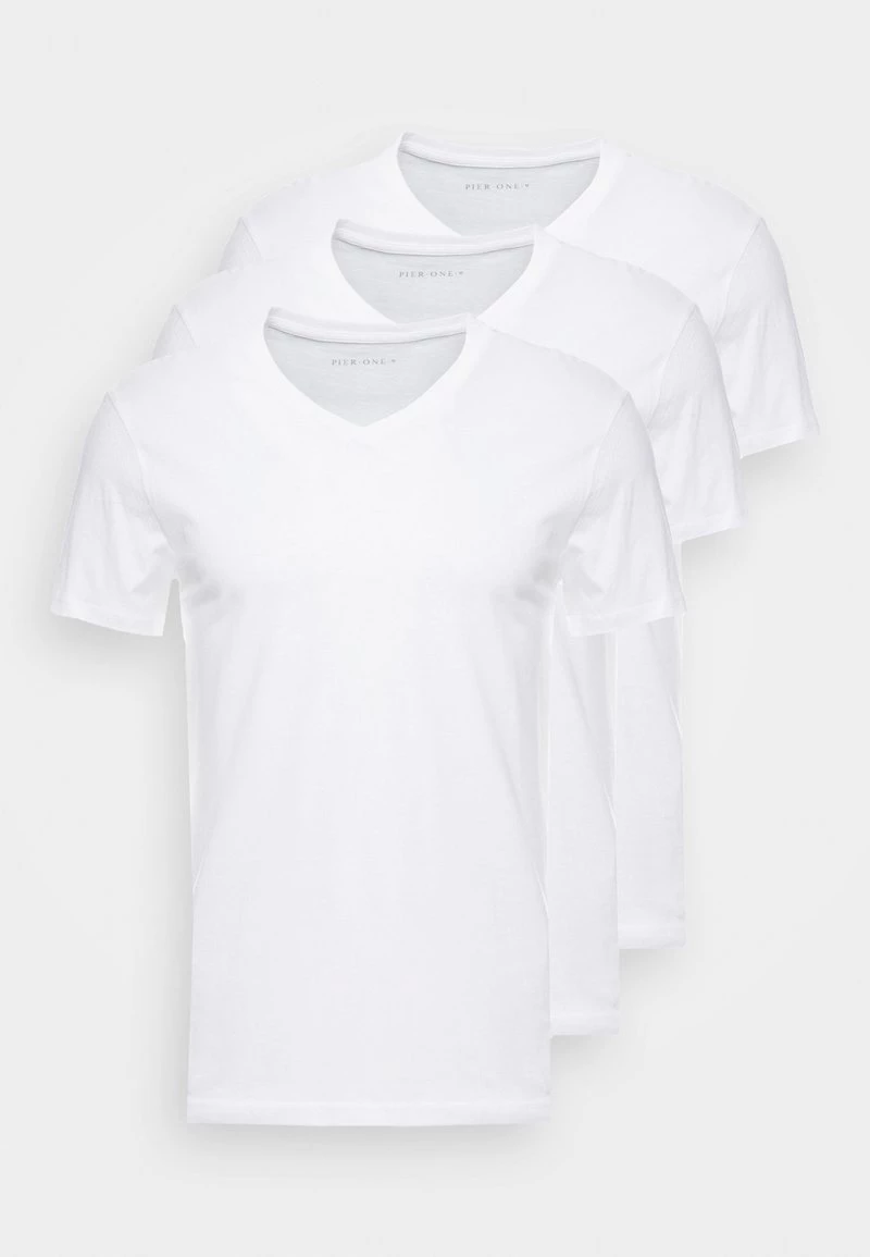 Pier One 3 PACK - Camiseta Básica - White, Hombre 7 Pier One 3 PACK - Camiseta Básica - White, Hombre - Imagen 5