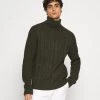 Pier One Hombre NEW CABLE TURTLENECK JUMPER - Jersey De Punto - Mottled Olive -Ofertas Pier One Tienda f6f2d58c206649de8150a5727a2bbbce